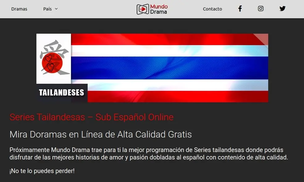 Páginas para ver series tailandesas en español